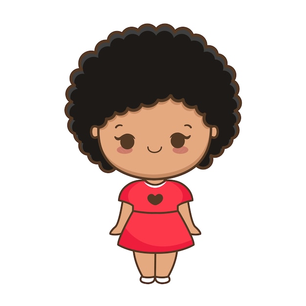 La ilustración de la chica chibi Vector