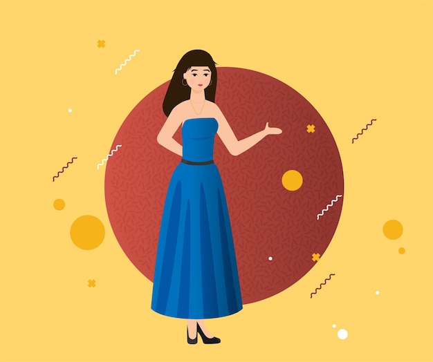 Ilustración de chica de compras de moda plana