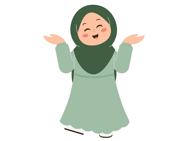 Ilustración de una chica con hijab que se ríe