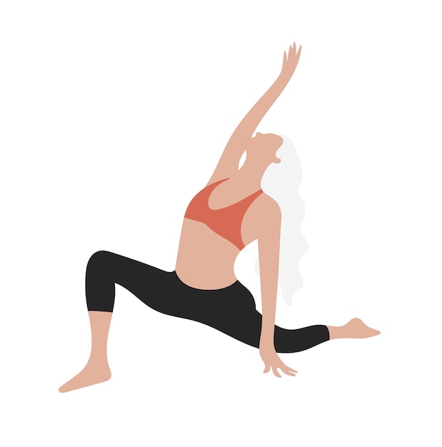 Vector ilustración de una chica en una pose de yoga
