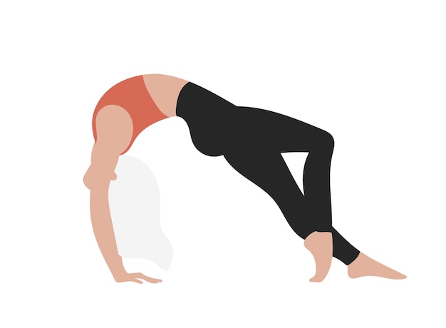 Ilustración de una chica en una pose de yoga