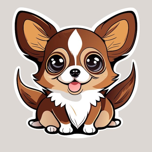 Vector ilustración de chihuahua de dibujos animados dibujados a mano