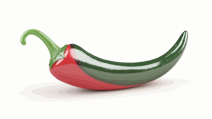 Vector ilustración de chiles rojos y verdes vibrantes para diseños culinarios