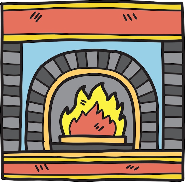 Ilustración de chimenea minimalista dibujada a mano