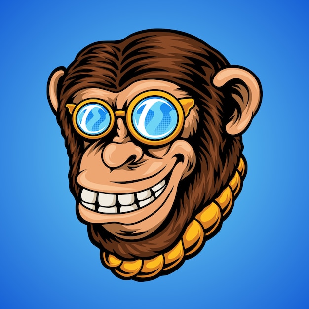 Ilustración de chimpancé sonriente