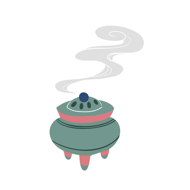 Ilustración china del humo del quemador de incienso