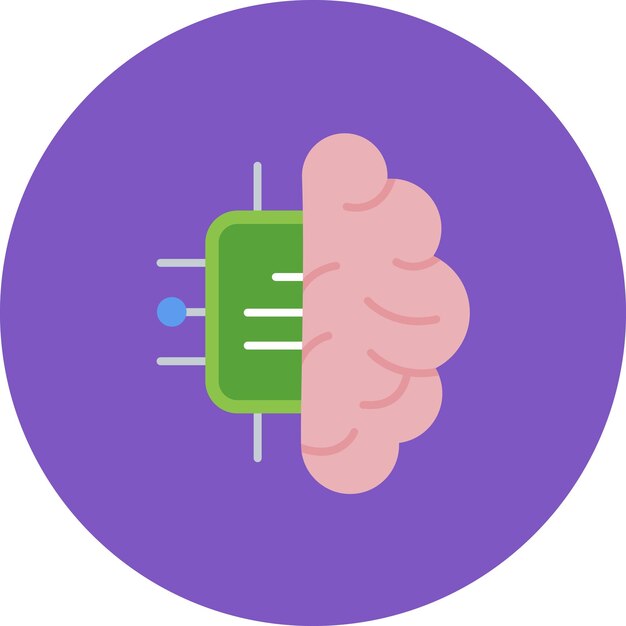 Ilustración del chip cerebral aplanado