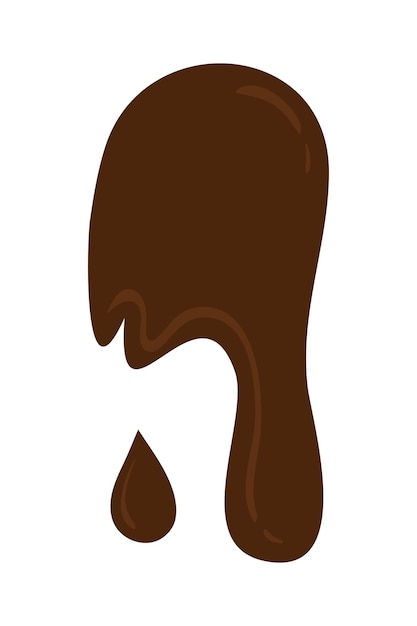 Ilustración de chocolate derretido dibujada a mano Gotas y manchas de chocolate