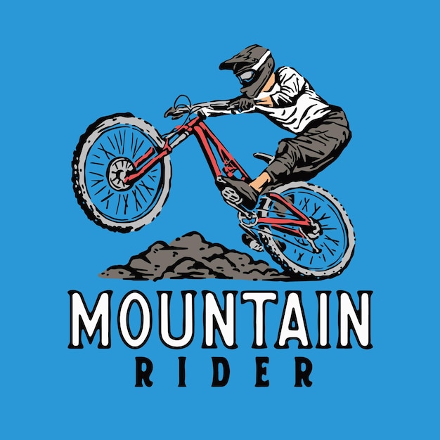 Vector ilustración de ciclista de montaña