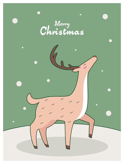 Ilustración de ciervo con ambiente navideño