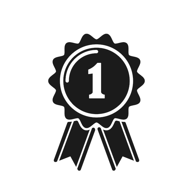 La ilustración de la cinta de primer lugar en blanco y negro simboliza la excelencia de la calidad del logro