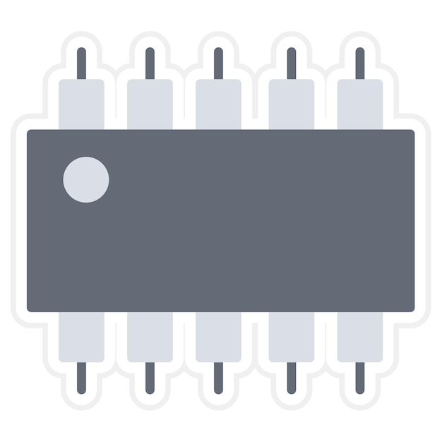 Vector ilustración de un circuito integrado plano