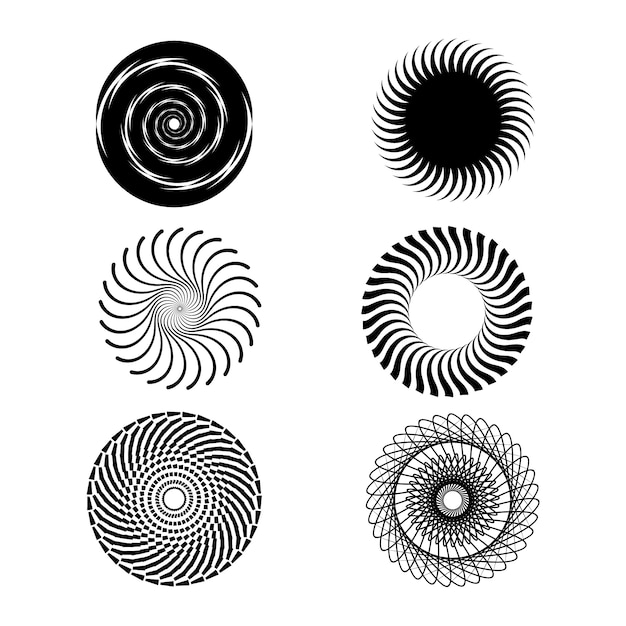 Vector ilustración de círculo espiral de diseño plano