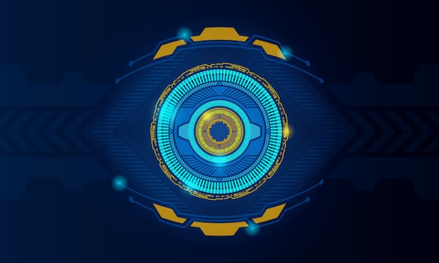 Ilustración del círculo virtual Resumen Antecedentes Tecnología radial Futurista Digital