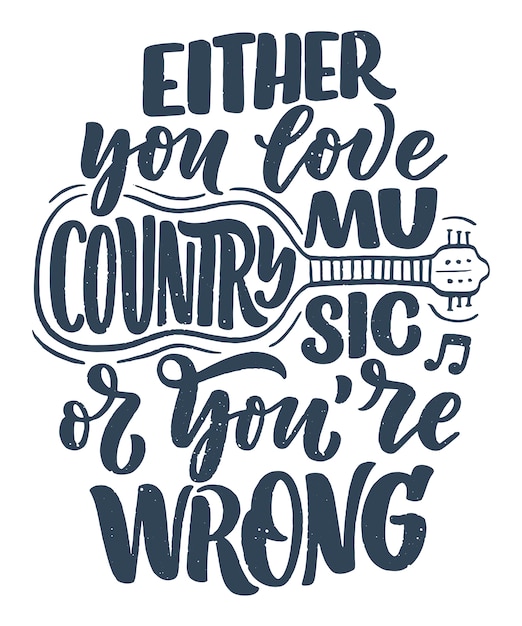 Ilustración de cita de letras de música country