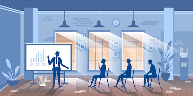 Ilustración con clase de formación empresarial de personajes