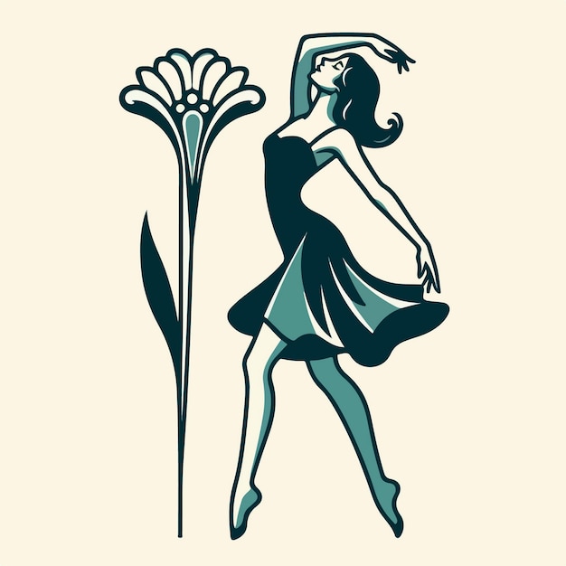 Vector ilustración clásica del estilo art nouveau