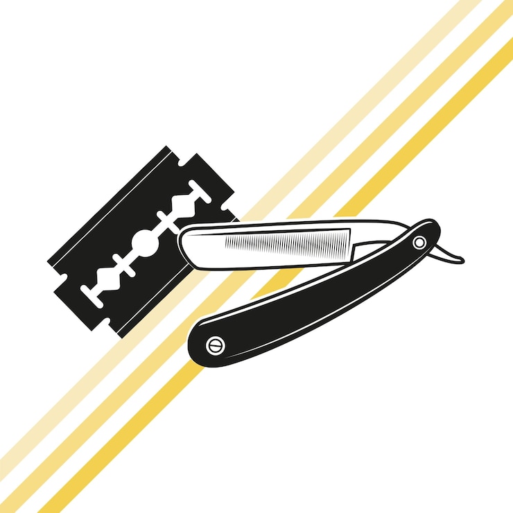 Vector ilustración clásica de la navaja recta
