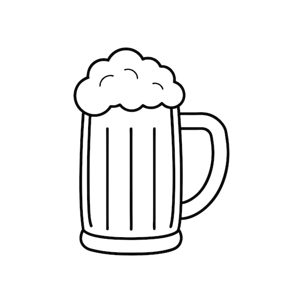 Ilustración clásica de la taza de cerveza Vector en fondo blanco