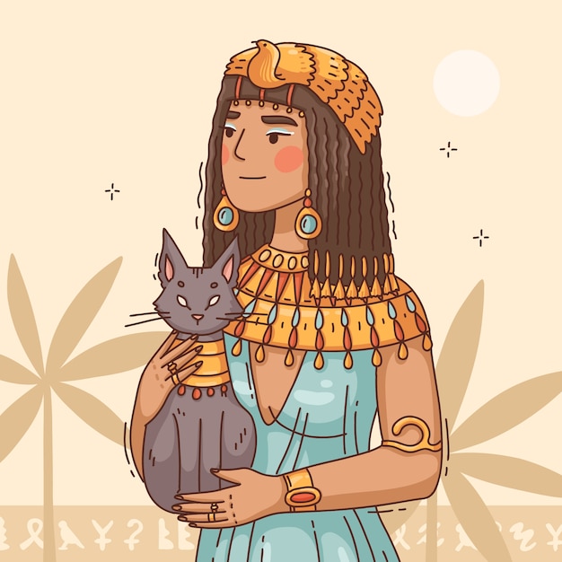 Vector ilustración de cleopatra dibujada a mano