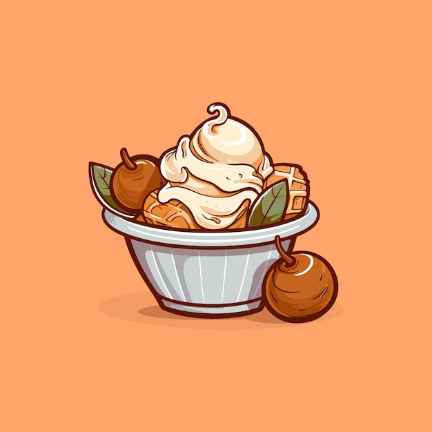 Ilustración de clip art de helado de avellanas