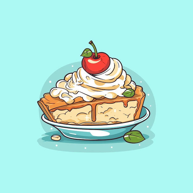 Ilustración de clip art de helado de pastel de manzana