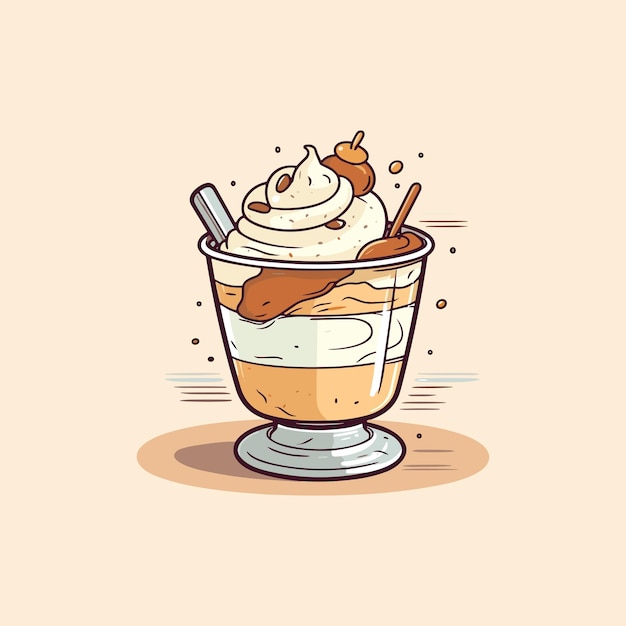 Ilustración de clip art de helado de tiramisú