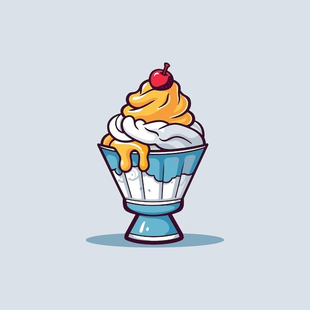 Ilustración de clip art de helado de vainilla