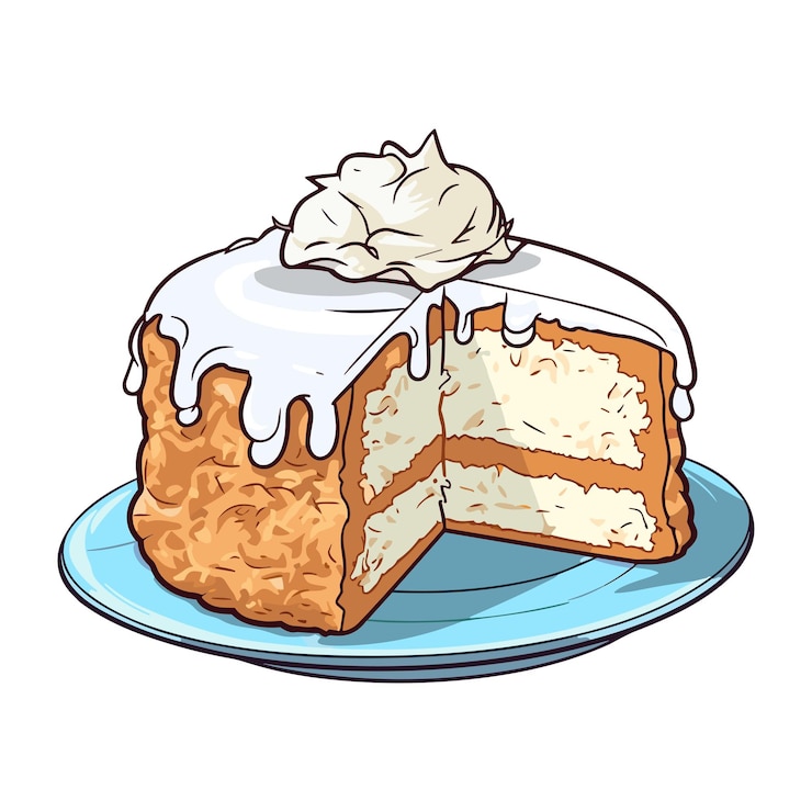 Vector ilustración de clip art de pastel de crema de coco