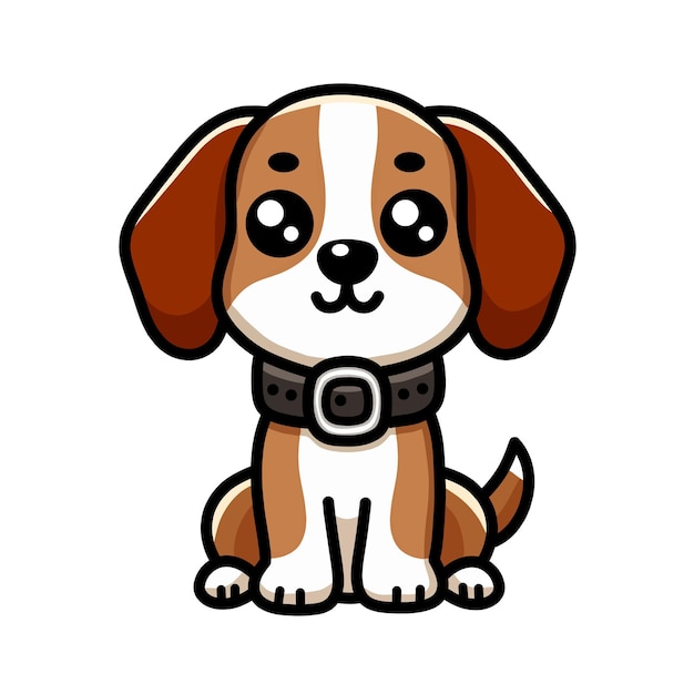 Ilustración de clip art de personajes de dibujos animados de perros para uso digital