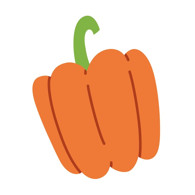 Ilustración de un clipart de color aislado de pimienta de campana dibujado a mano