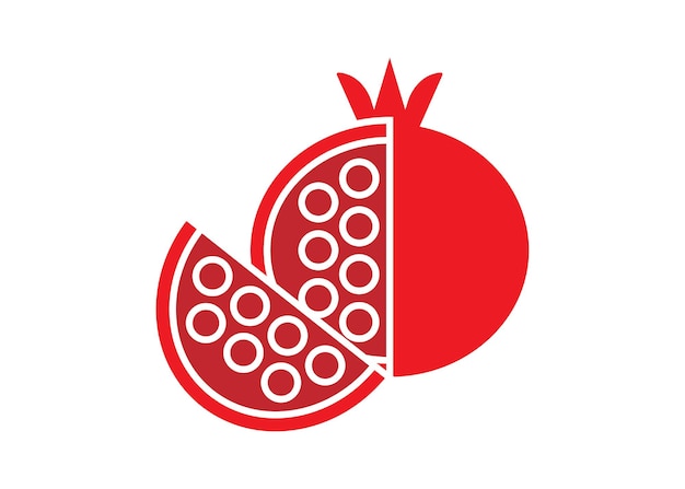 Ilustración de clipart de plantilla de diseño de icono de fruta de granada