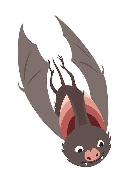 Ilustración de clipart de vector de murciélago aislado en fondo blanco