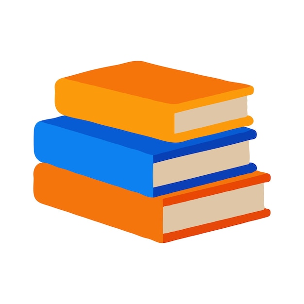 Ilustración de clipart vectorial de estilo plano y colorido de Stack of Books