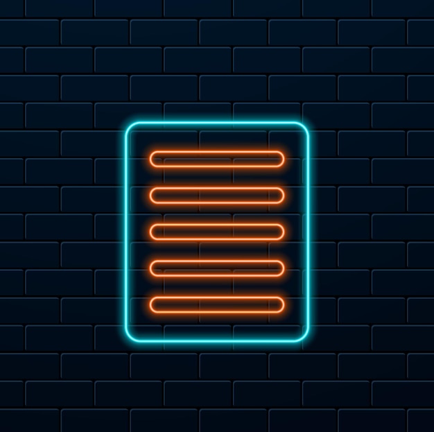Ilustración del clipboard de papel al estilo neón