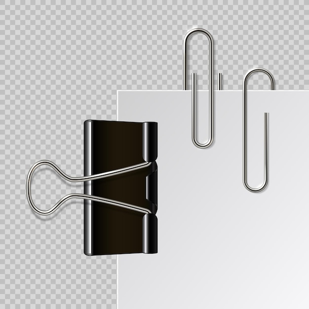 Vector ilustración de clips de papel de metal