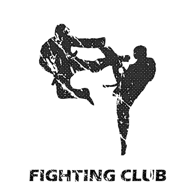 Ilustración del club de lucha. Imagen de estilo creativo y deportivo.