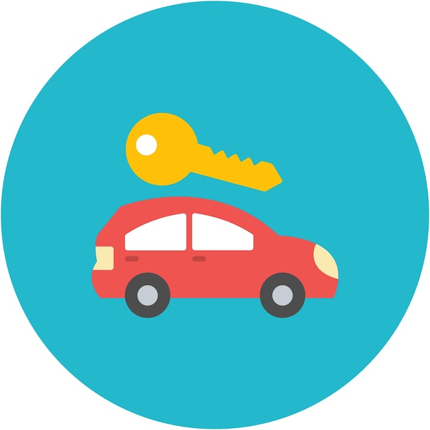 Ilustración de un coche de alquiler