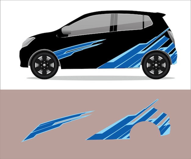 Ilustración de coche de carreras con efecto warp