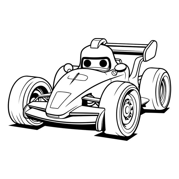 Vector ilustración de un coche de carreras sobre un fondo blanco