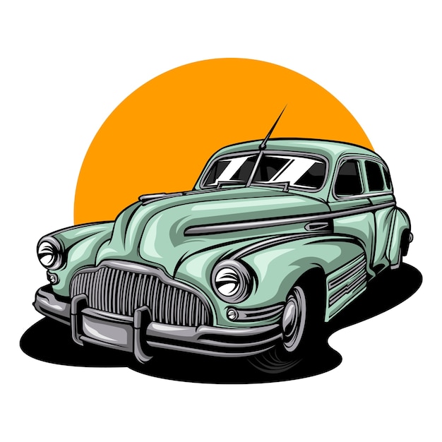 Ilustración de coche clásico vintage