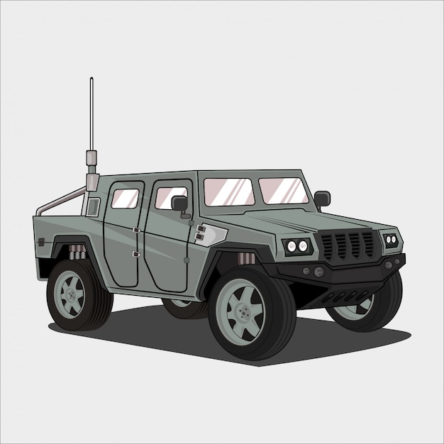 Ilustración del coche coche del ejército