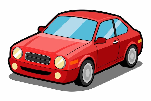 Ilustración de un coche coupé rojo