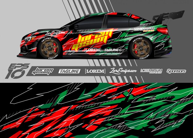Ilustración de coche deportivo de carreras