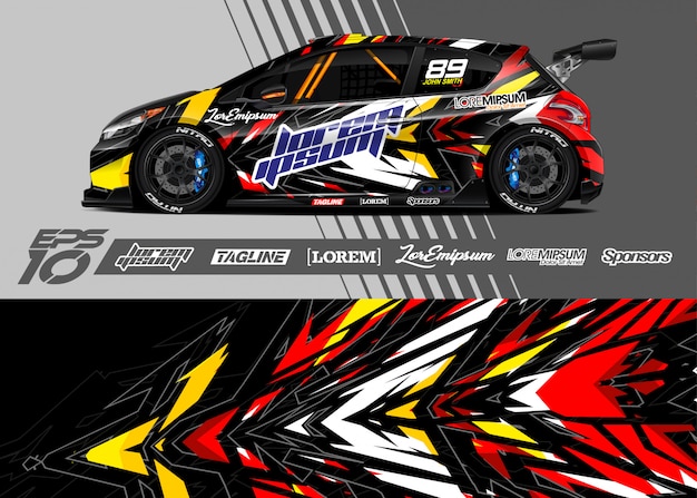 Ilustración de coche deportivo de carreras