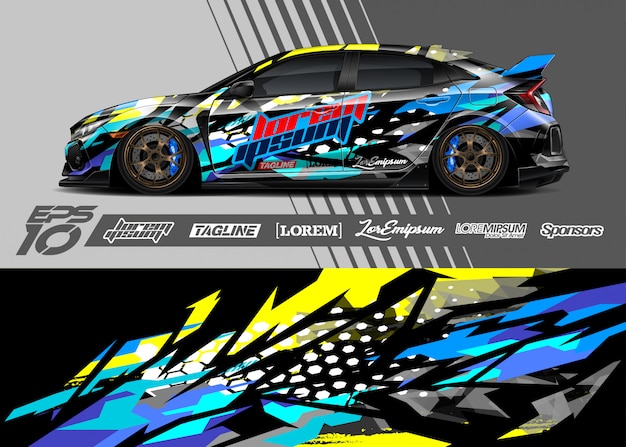 Ilustración de coche deportivo de carreras