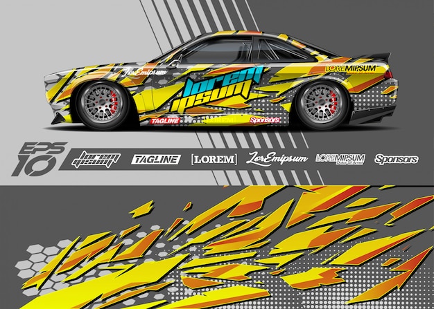 Ilustración de coche deportivo de carreras