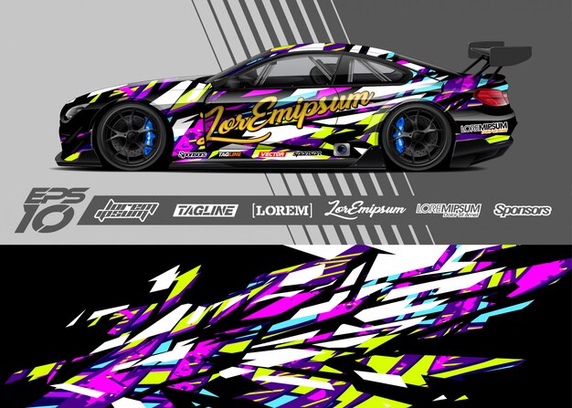 Ilustración de coche deportivo de carreras