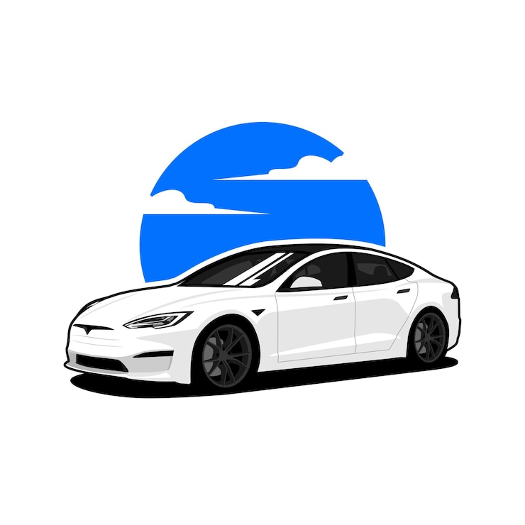 Vector ilustración de un coche deportivo de sedán vectorial