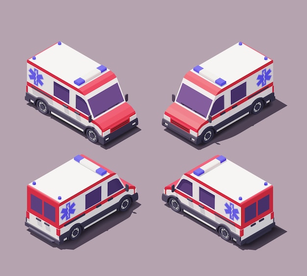 Vector ilustración de coche de emergencia de ambulancia